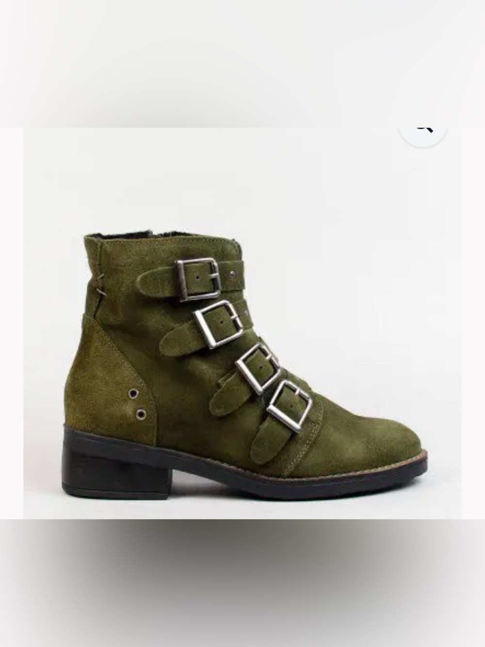 Musse & Cloud Denzel olive suede moto size 9 bikercore punk